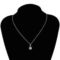 Rhinestone Zinc Alloy Necklace, with 5cm extender chain, Dome, Unisex & enamel & with rhinestone, silver color Approx 40 cm 
