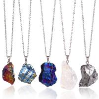 Gemstone Necklaces, Natural Stone, with Zinc Alloy, with 5cm extender chain, irregular, plated, for woman Approx 45 cm 