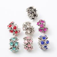 Rhinestone Zinc Alloy European Beads, antique silver color plated, DIY & with rhinestone Approx 
