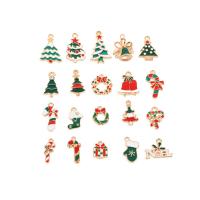 Рожденственские подвески из цинкового сплава, цинковый сплав, плакирован золотом, DIY & разные стили для выбора & эмаль, Много цветов для выбора, 10-20mm, продается сумка