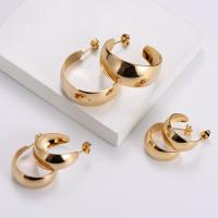 Stainless Steel Stud Earring, 304 Stainless Steel, Vacuum Plating, polished & for woman, golden 