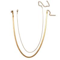 Fashion Multi Layer Necklace, 304 Stainless Steel, with 3.94inch,1.97inch extender chain, Double Layer & fashion jewelry & for woman Approx 13.78 Inch, Approx 15.75 Inch 