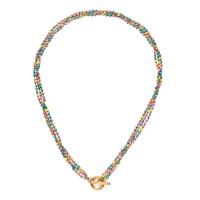 Collier de bijoux en acier inoxydable, Acier inoxydable 304, trois couches & pour femme & émail, plus de couleurs à choisir Environ 19.69 pouce, Vendu par PC