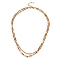 Fashion Multi Layer Necklace, 304 Stainless Steel, with 1.97inch extender chain, Double Layer & fashion jewelry & for woman Approx 17.72 Inch, Approx 18.11 Inch 
