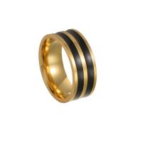 Männer Wolfram Stahl Ring in Bulk, Titanstahl, verschiedene Größen vorhanden & für den Menschen & Emaille, goldfarben, 8x2mm, verkauft von PC