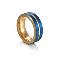 Hombres de acero de tungsteno anillo en granel, Joyería & diverso tamaño para la opción & para hombre, azul, 8x3.3mm, Vendido por UD