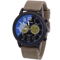 Men Wrist Watch, Canvas, with Glass & 304 Stainless Steel & Zinc Alloy, Chinese movement, plated, waterproofless & for man 