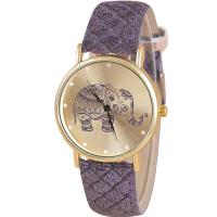 Women Wrist Watch, PU Leather, with Glass & 304 Stainless Steel & Zinc Alloy, Chinese movement, Elephant, gold color plated, vintage & waterproofless & for woman 