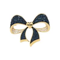 Cubic Zirconia Brooch, Brass, Bowknot, plated, vintage & micro pave cubic zirconia & for woman 