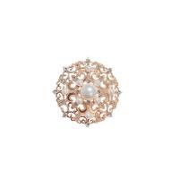 Plastic Pearl Brooch, Zinc Alloy, with Plastic Pearl, plated, for woman & enamel 50mm 