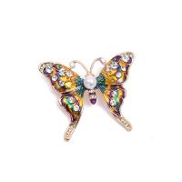Rhinestone Zinc Alloy Brooch, with Crystal & Plastic Pearl, plated, for woman & with rhinestone 32-73mm 