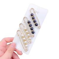 Plastic Pearl Brooch, with Zinc Alloy, plated, for woman & with rhinestone 10-75mm 