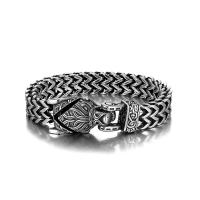 Stainless Steel Chain Bracelets, 316L Stainless Steel, Wolf, vintage & for man, 12mm 