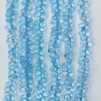 Einzelne Edelstein Perlen, Topaze, Tropfen, natürlich, verschiedene Größen vorhanden & facettierte, hellblau, Länge:ca. 14.96 ZollInch, verkauft von Strang