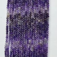 Natürliche Amethyst Perlen, Quadrat, facettierte, Farbverlauf, 4x4mm, Länge:ca. 14.96 ZollInch, verkauft von Strang
