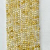 Citrin Naturperlen, Gelbquarz Perlen, rund, natürlich, verschiedene Größen vorhanden & facettierte, gelb, 4x4mm, Länge:ca. 14.96 ZollInch, verkauft von Strang