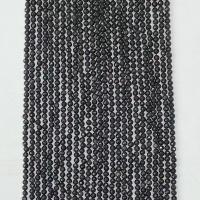 Schwarze Obsidian Perlen, rund, natürlich, verschiedene Größen vorhanden & facettierte, schwarz, Länge:ca. 14.96 ZollInch, verkauft von Strang
