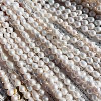 Naturales agua dulce perlas sueltas, Perlas cultivadas de agua dulce, Bricolaje & diverso tamaño para la opción, Blanco, longitud:aproximado 15 Inch, Vendido por Sarta