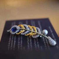 Zinc Alloy Jewelry Brooch, Akoya Cultured Pearls, with Zinc Alloy, fashion jewelry & for woman, 6-7mm 