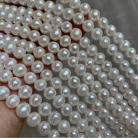 Naturales agua dulce perlas sueltas, Perlas cultivadas de agua dulce, Bricolaje, Blanco, 7.5-8.4mm, longitud:aproximado 15 Inch, Vendido por Sarta