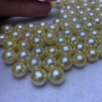 No Hole Cultured Freshwater Pearl Beads, DIY, golden, 8.5-9.4mm 