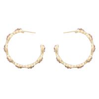 Zinc alliage strass Stud Earring, alliage de zinc, Placage de couleur d'or, bijoux de mode & pour femme & avec strass, deux couleurs différentes Vendu par paire