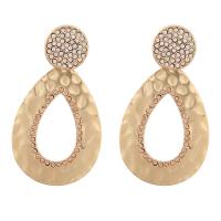 Acrylic Drop Earring, Zinc Alloy, with acrylic rhinestone, gold color plated, fashion jewelry & for woman, golden 