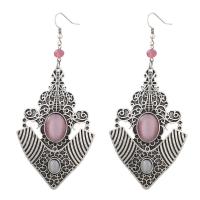 Resin Zinc Alloy Earring, with Resin, fashion jewelry & for woman, two different colored 