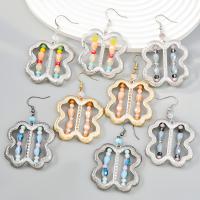 Resin Zinc Alloy Earring, with acrylic rhinestone & Resin, plated, fashion jewelry & for woman 