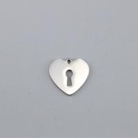 pendentifs de cœur en inox , Acier inoxydable 304, coeur, poli, DIY & creux, couleur originale Vendu par PC