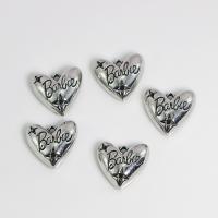 Pendentifs coeur en alliage de zinc, Placage de couleur argentée, DIY Vendu par PC