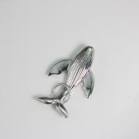 Zinc Alloy Animal Pendants, Fish, silver color plated, DIY 