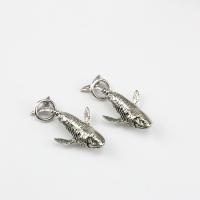 Zinc Alloy Animal Pendants, Whale, antique silver color plated, cute & DIY 