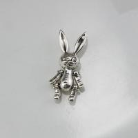 Zinc Alloy Animal Pendants, Rabbit, antique silver color plated, vintage & DIY 