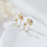 Brass Drop Earring, gold color plated, fashion jewelry & for woman, 10.2*8mm,4mm Approx 1.4mm 