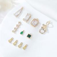 Brass Jewelry Pendants, 14K gold plated, fashion jewelry & DIY & micro pave cubic zirconia & for woman 