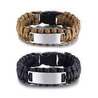 Nylon Cord Bracelets, Parachute Cord, with 304 Stainless Steel, fashion jewelry & Unisex 45.5*14mm,22mm Approx 9.06 Inch 
