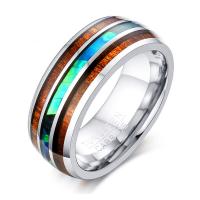 Männer Wolfram Stahl Ring in Bulk, mit Muschel, Modeschmuck & verschiedene Größen vorhanden & für den Menschen, 8x2.6mm, verkauft von PC