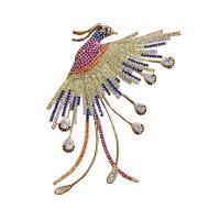 Cubic Zirconia Brooch, Brass, Phoenix, real gold plated, micro pave cubic zirconia & for woman 
