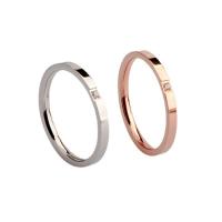 Нержавеющая сталь Rhinestone палец кольцо, Нержавеющая сталь 304, вакуумное ионное покрытие, разный размер для выбора & Женский & со стразами, Много цветов для выбора, продается PC