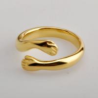 Titanium Steel Finger Ring, Hand, real gold plated & for woman, 2.5mm, US Ring 