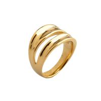 Titanium Steel Finger Ring, real gold plated, Unisex & hollow, 3mm, 14.5mm, US Ring 