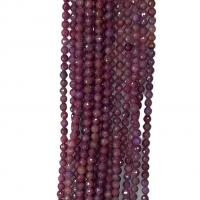 Einzelne Edelstein Perlen, Rubin, rund, natürlich, verschiedene Größen vorhanden & facettierte, Fuchsia, Länge:ca. 14.96 ZollInch, verkauft von Strang