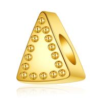 цинковые бусины Пандора, цинковый сплав, Треугольник, плакирован золотом, DIY, Золотой, 10-15mm, продается PC