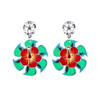 Acrylic Drop Earring, with Zinc Alloy, fashion jewelry & for woman & with rhinestone 