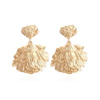 Zinc Alloy Drop Earring, Carved, fashion jewelry & for woman, golden 