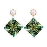 Acrylic Drop Earring, with Plastic Pearl & Zinc Alloy, fashion jewelry & for woman 