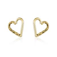 Zinc Alloy Stud Earring, Heart, plated, fashion jewelry & for woman & hollow 