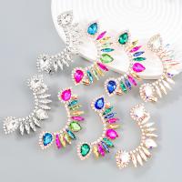 Zinc alliage strass Stud Earring, alliage de zinc, Placage, bijoux de mode & pour femme & avec les strass de verre & avec strass, plus de couleurs à choisir Vendu par paire