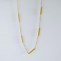 Сталь титан цепь Ожерелье, с 5cm наполнитель цепи, вакуумное ионное покрытие, Мужская, Золотой, длина:Приблизительно 40 см, продается PC